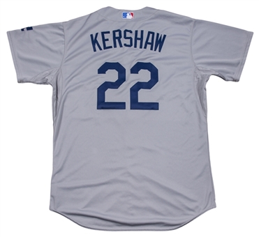 2015 Clayton Kershaw Game Used Los Angeles Dodgers Road Jersey